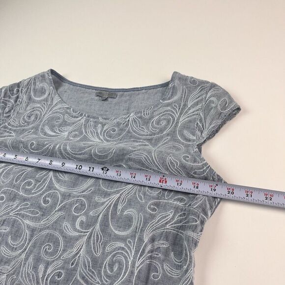 Lina Tomei 100% Linen Embroidered Shift Dress Sz XL Made in Italy Coastal Beachy - Picture 5 of 13